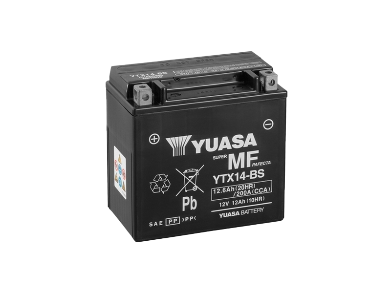 YTX14-BS Yuasa Motorkerékpár akkumulátor 12,6Ah 200A